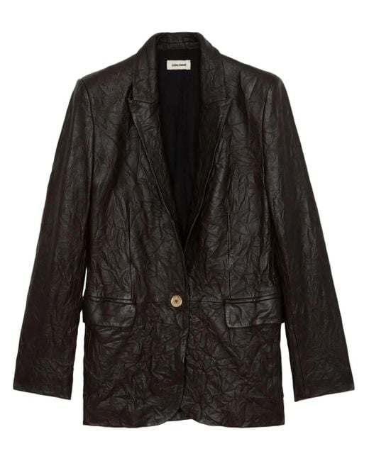 Zadig & Voltaire Black Verys Fróisse Leather Jacket