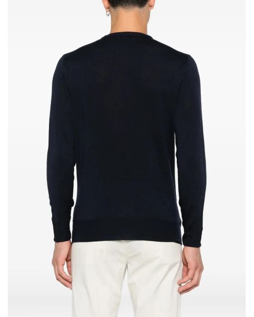 Maglione Girocollo di Canali in Blue da Uomo