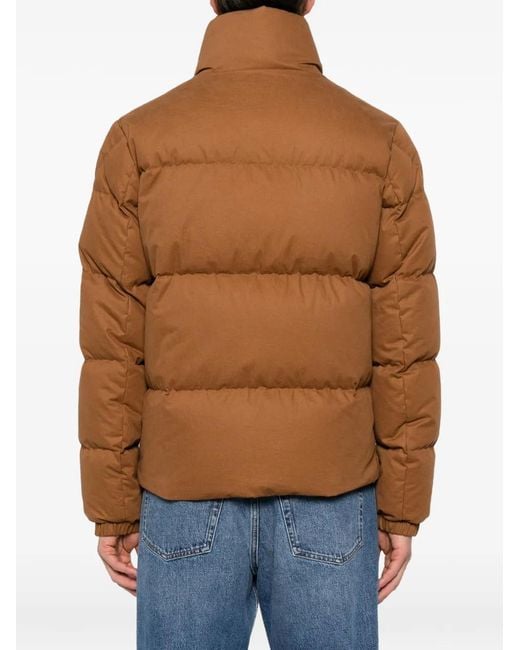 Moncler Blue Logo-Patch Padded Jacket for men