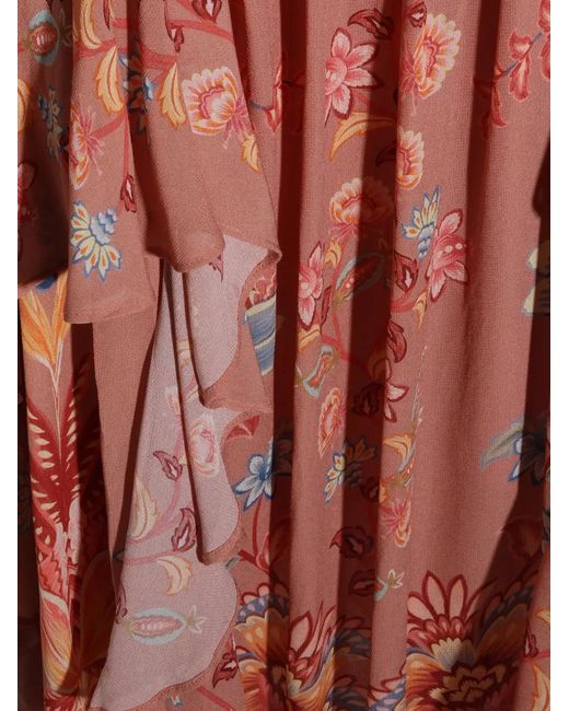 Farm Rio White Floral-Print Ruffled Skirt