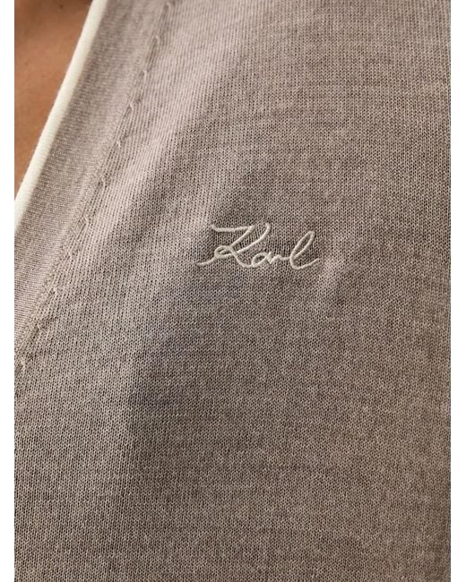 Karl Lagerfeld Natural Merino Cardigan