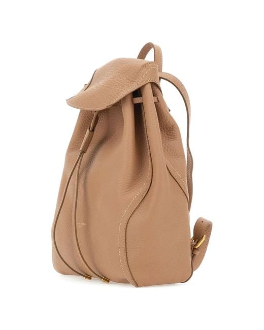Gianni Chiarini Natural Violette Contrast-Stitch Drawstring Backpack