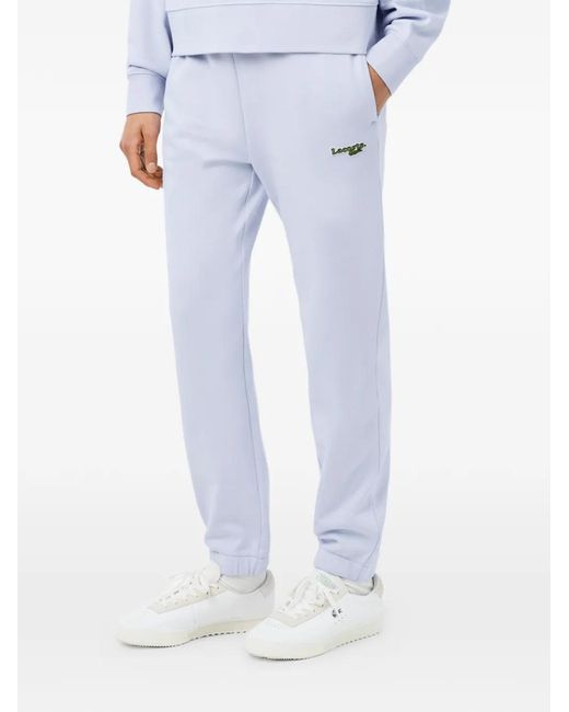 Lacoste White Logo-Embroidered Track Pants