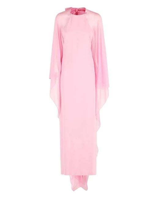 Alberta Ferretti Pink Round-Neck Maxi Dress