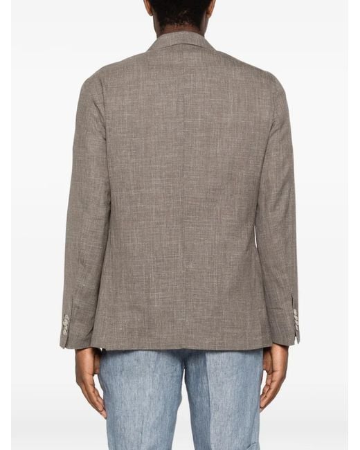 Barba Napoli Brown Single-Breasted Blazer for men