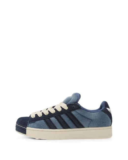 Adidas Blue Superstar Denim Sneakers