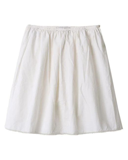 Jupe Mi-Longue À Logo Imprimé Miu Miu en coloris White