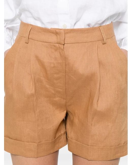 ACTUALEE Natural Pleated Shorts