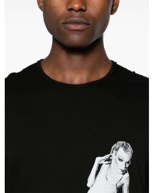 T-shirt Level T con stampa di Rick Owens in Black da Uomo