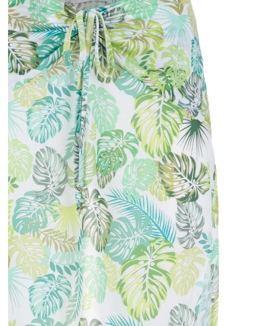 Amir Slama Green Palm Leaf Print Skirt