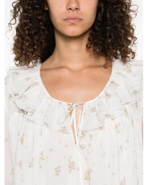 Chloé Mini-Jurk Met Bloemenprint in het White