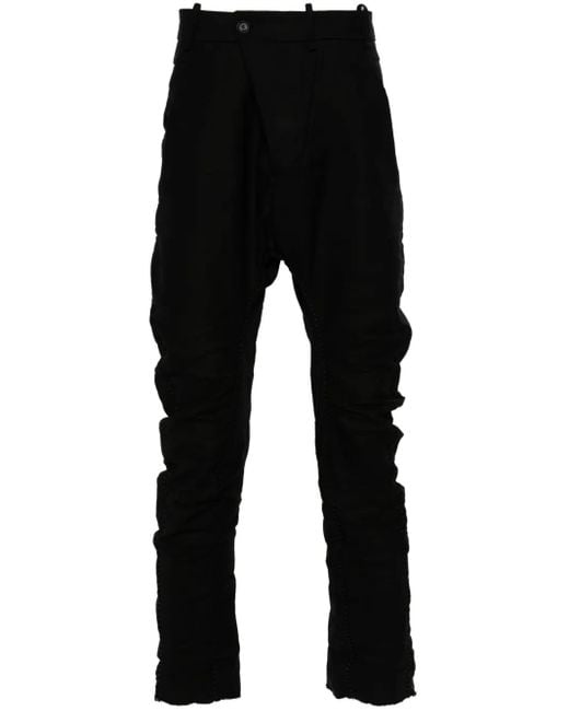 Masnada Black Distressed-Effect Trousers for men