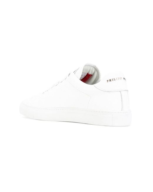 Baskets Philipp Plein X Playboy – Logo Skull Imprimé, Noir & Blanc, Neuves Avec Boîte