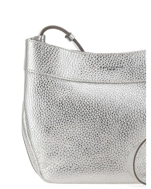 Gianni Chiarini Gray Hammered Selena Leather Shoulder Bag