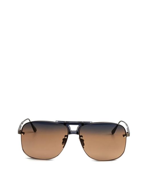 Linda Farrow Brown Pilot-Frame Sunglasses