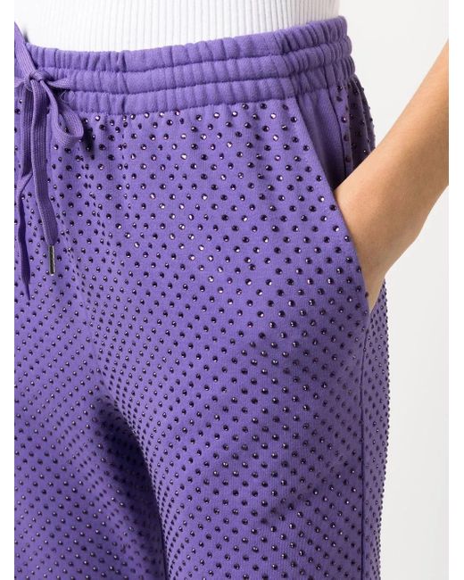 P.A.R.O.S.H. Purple Mesh-Design Cotton-Blend Trousers
