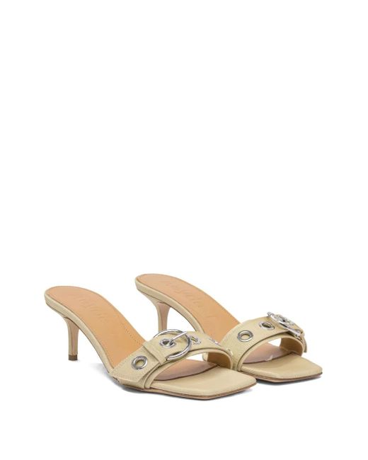 Aeyde Natural 55Mm Ilvy Buckle-Detail Square-Toe Sandals