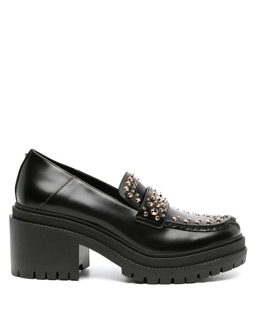 MICHAEL Michael Kors Black Rocco Astor Stud-Embellished Leather Loafers
