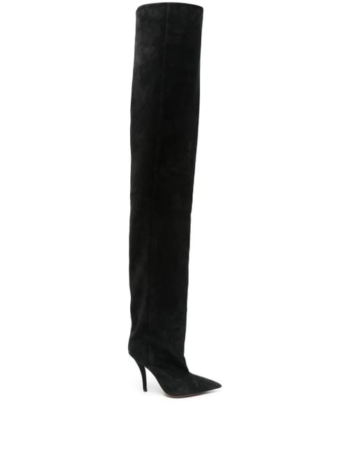 Paris Texas Black 110Mm Suede Boots