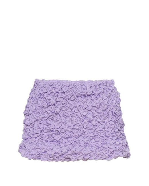 Selia Richwood Purple Lia Shirred Mini Beach Skirt