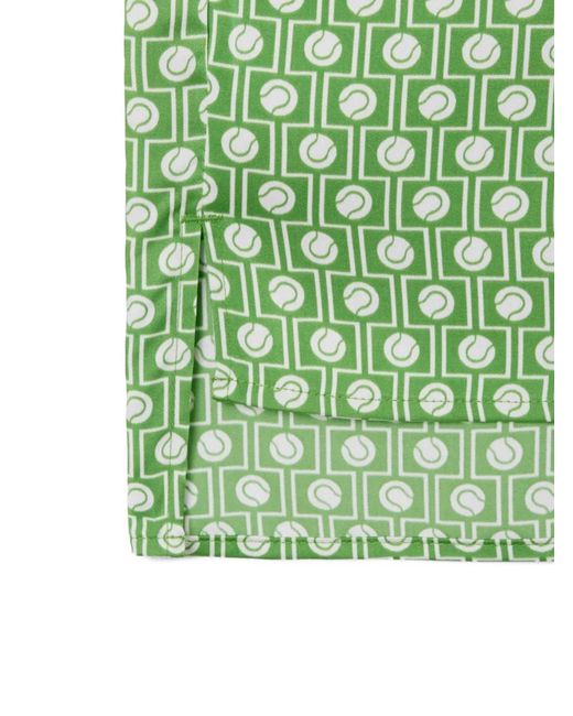 Lacoste Green Patterned Tie-Neck Shirt