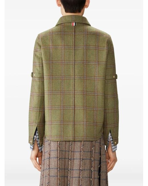 Thom Browne Green Hunting Tweed Overshirt for men