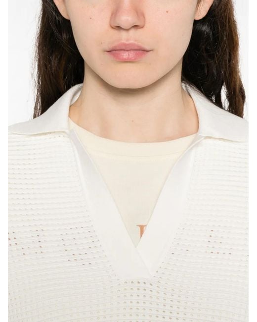 P.A.R.O.S.H. White V-Neck Short-Sleeve T-Shirt