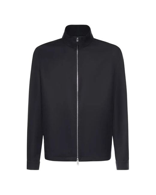 Zegna Blue Zip Collar Jacket for men