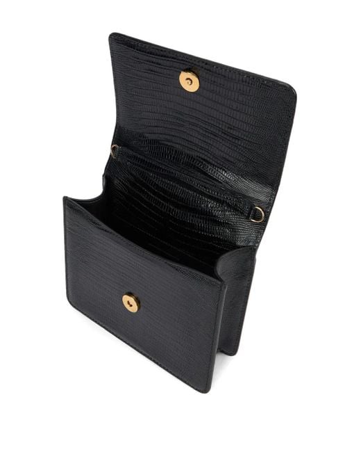 Roberto Cavalli Black Snake-Embellished Chain Tote Bag