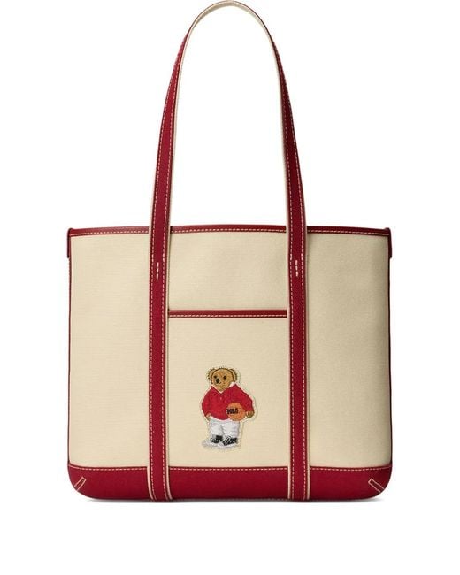 Polo Ralph Lauren Pink Polo Bear Canvas Tote Bag