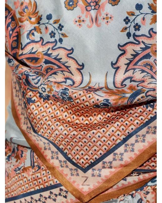 Zimmermann Blue Aster Paisley-Print Top