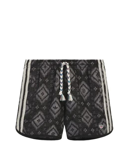 Adidas Black Heritage-Print Shorts for men