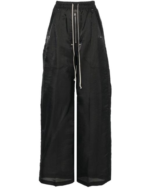 Rick Owens Black Pressed-crease Straight Trousers