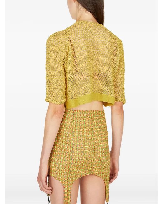 Louise Lyngh Bjerregaard Yellow Button Open Knit Knitwear