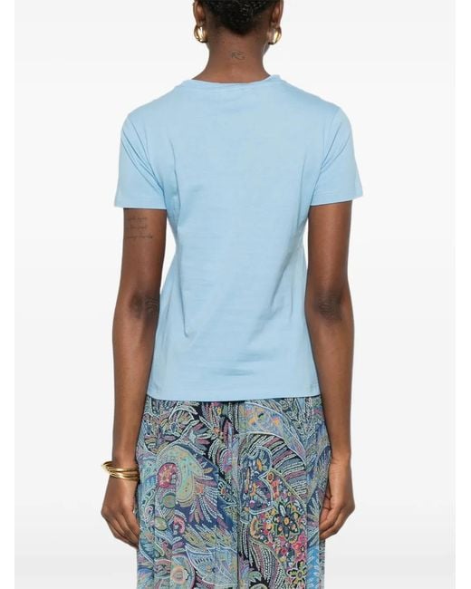 Etro Blue Cotton Polyester T-Shirt