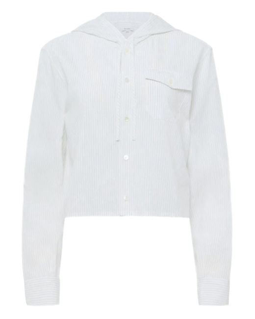 J.W. Anderson フーデッド クロップドシャツ White