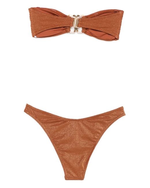 Zimmermann Brown Daylight Metallic Bikini