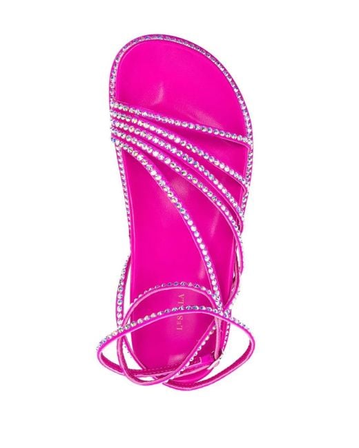 Le Silla Pink Crystal-Embelished Sandals
