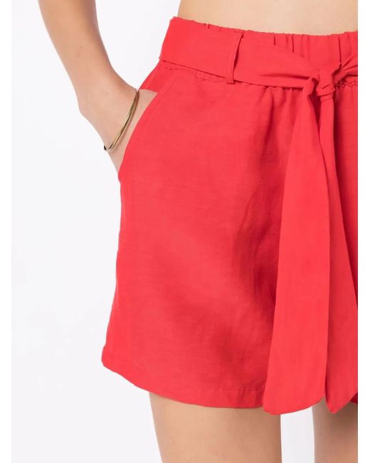 Amir Slama Red Belted Elasticated Short Shorts