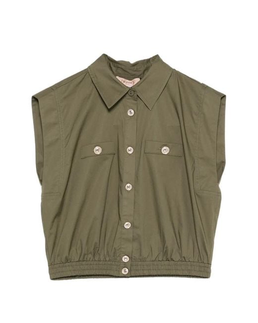Twinset Green Button-Fastening Shirt
