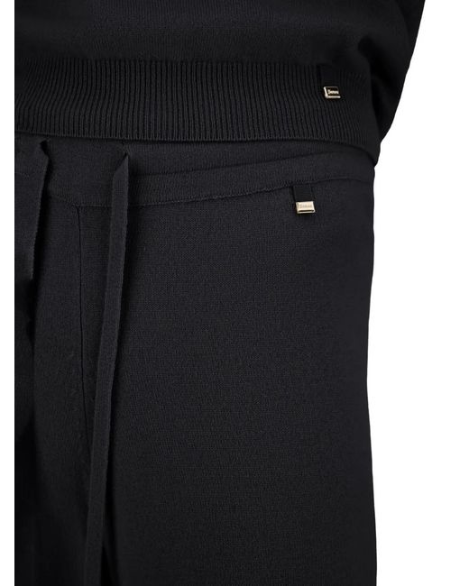 Herno Black Drawstring-Waist Cashmere Trousers