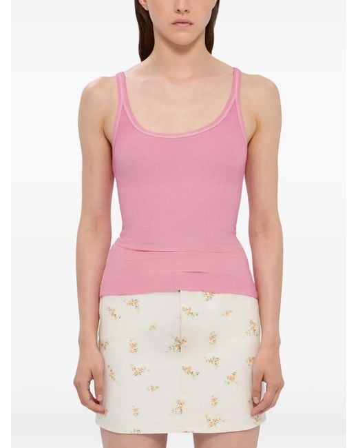 MSGM Pink Scoop-Neck Tank Top