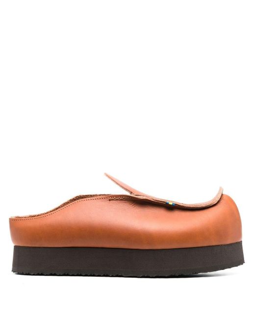 Acne Studios Platform Curve-toe Loafers in Brown for Men | Lyst