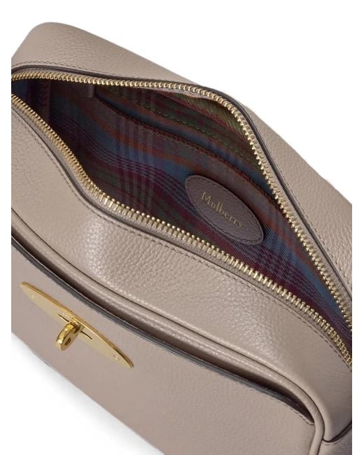 Mulberry Gray Small Darley Grained Leather Cross Body Bag