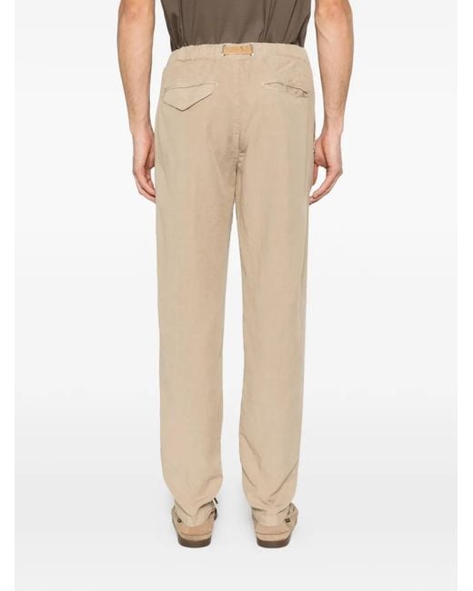 White Sand Natural Greg Belted Trousers for men