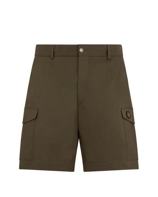 Philipp Plein Green Cargo Shorts for men