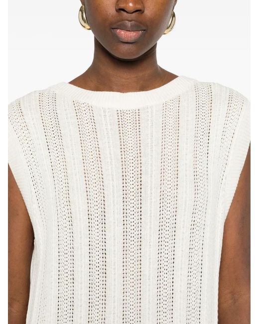 Bompard White Sleeveless Midi Dress