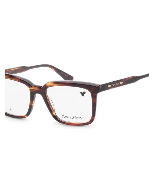 Calvin Klein White Tortoiseshell-Effect Square-Frame Glasses