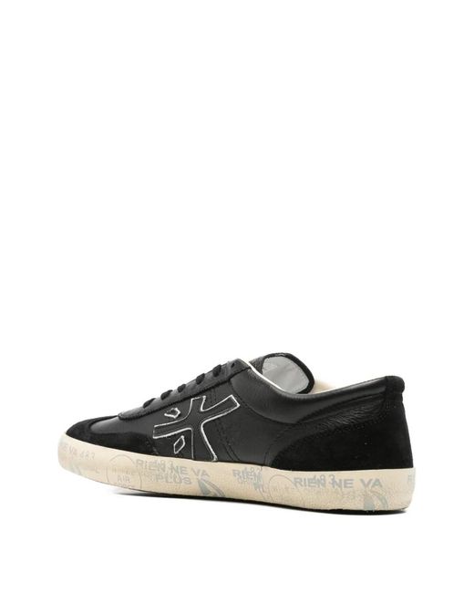 Premiata White David Logo-Patch Sneakers for men