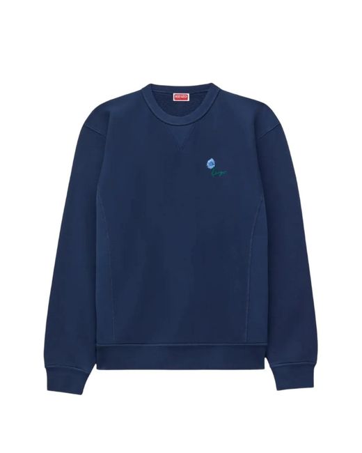 KENZO Blue Tulip-Embroidered Sweatshirt for men